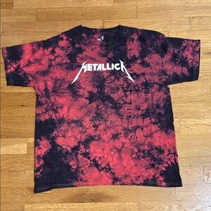 Metallica Red & Black Tie-Dye Band Tee